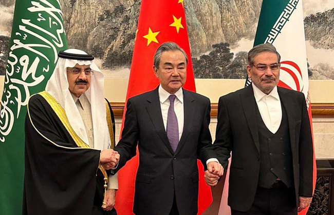 Saudi-Iranian agreement to restore ties benefits regional security, shows China's goodwill to promote global security